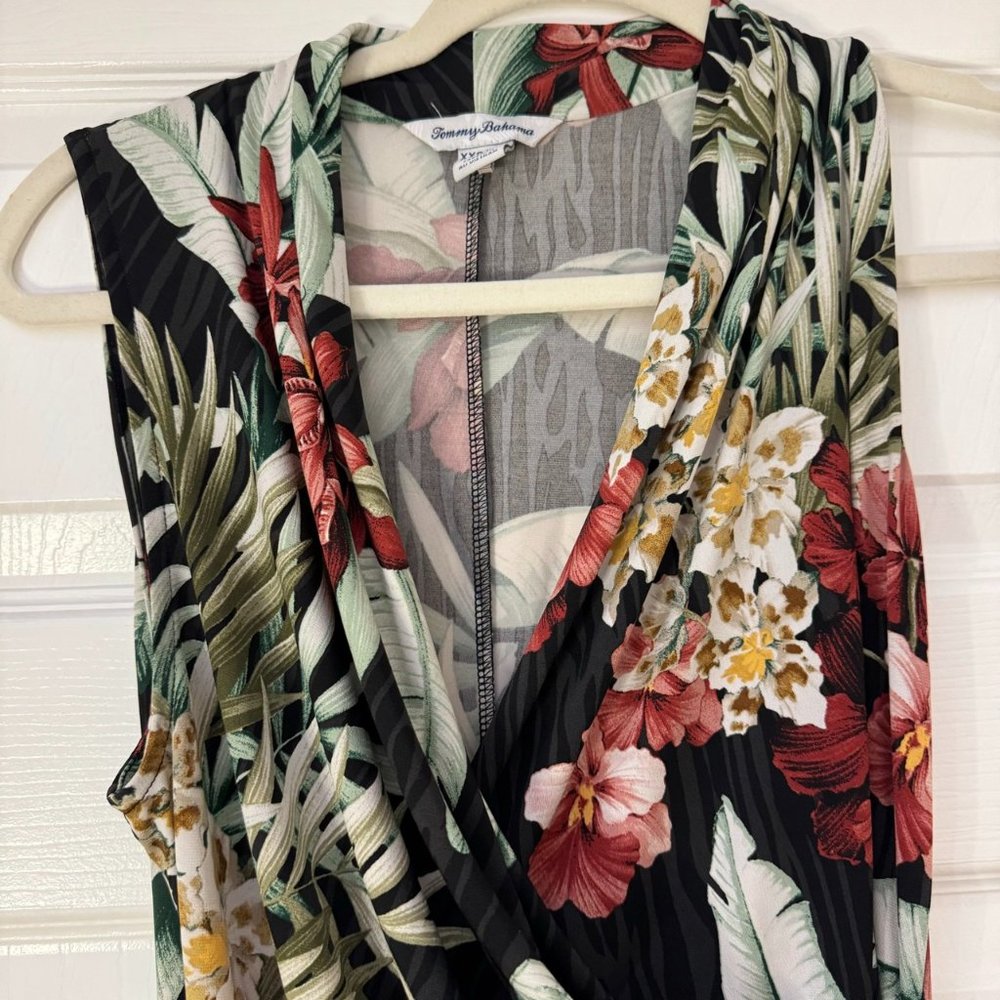 TOMMY BAHAMA Oceanic Orchid Maxi Dress - Black xxs - Picture 2 of 6